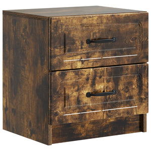 vidaXL Table de chevet Chêne fumé 43 x 34,5 x 44,5 cm Bois d'ingénierie