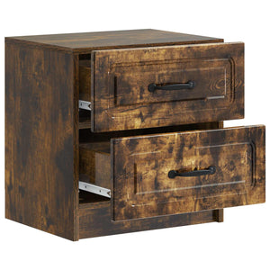 vidaXL Table de chevet Chêne fumé 43 x 34,5 x 44,5 cm Bois d'ingénierie
