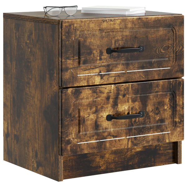 vidaXL Table de chevet Chêne fumé 43 x 34,5 x 44,5 cm Bois d'ingénierie