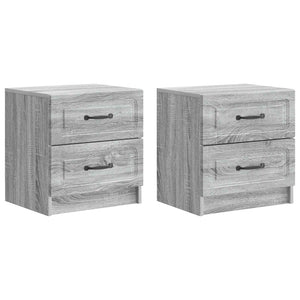 vidaXL Table de chevet 2 pcs Chêne sonoma gris 43 x 34,5 x 44,5 cm