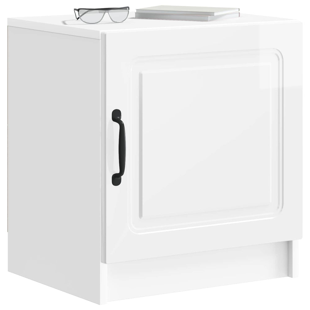 vidaXL Nightstand High Gloss White 43 x 34.5 x 47 cm Engineered Wood