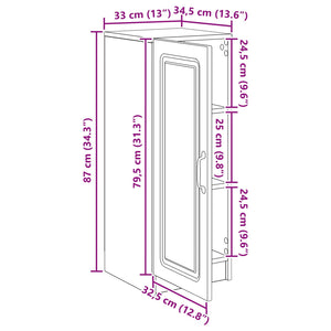 vidaXL Buffet Chêne artisan 33 x 34,5 x 87 cm Bois d'ingénierie