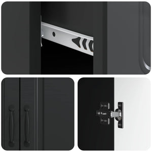 vidaXL Buffet noir 66 x 34,5 x 87 cm Bois d'ingénierie