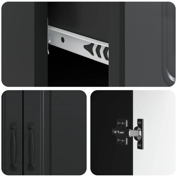 vidaXL Buffet noir 66 x 34,5 x 87 cm Bois d'ingénierie