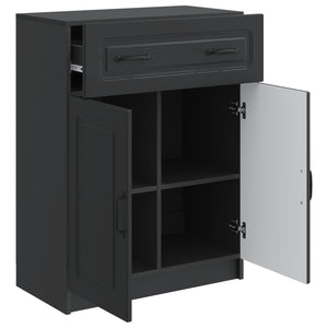 vidaXL Buffet noir 66 x 34,5 x 87 cm Bois d'ingénierie