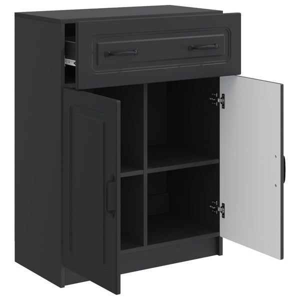 vidaXL Buffet noir 66 x 34,5 x 87 cm Bois d'ingénierie