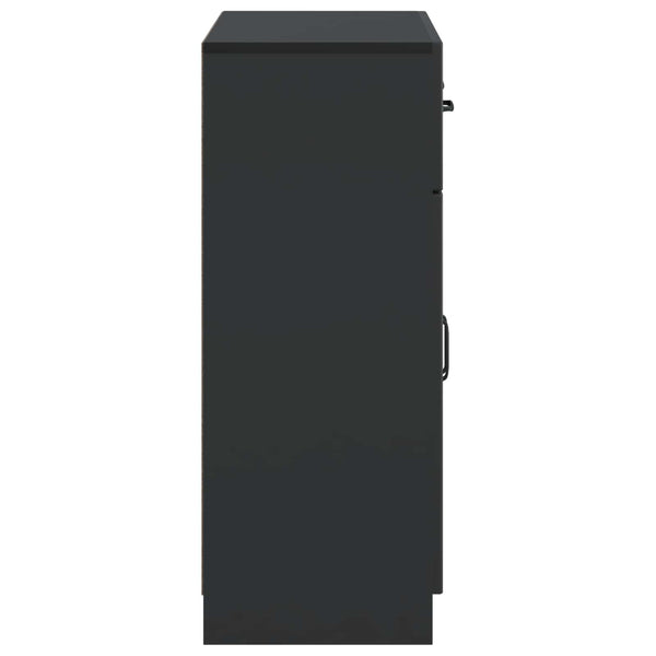 vidaXL Buffet noir 66 x 34,5 x 87 cm Bois d'ingénierie