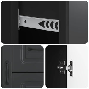 vidaXL Buffet noir 89 x 34,5 x 57 cm Aggloméré
