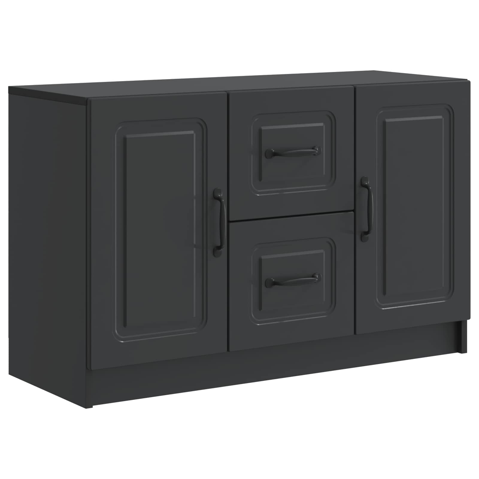 vidaXL Buffet noir 89 x 34,5 x 57 cm Aggloméré