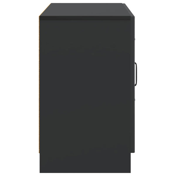 vidaXL Buffet noir 89 x 34,5 x 57 cm Aggloméré
