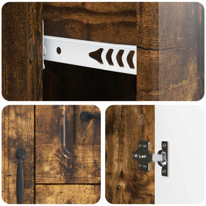 vidaXL Bahut chêne fumé 89 x 34,5 x 57 cm en bois d'ingénierie