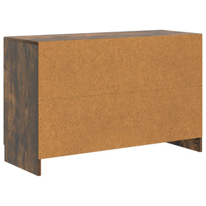 vidaXL Bahut chêne fumé 89 x 34,5 x 57 cm en bois d'ingénierie