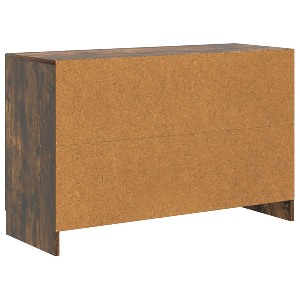 vidaXL Bahut chêne fumé 89 x 34,5 x 57 cm en bois d'ingénierie