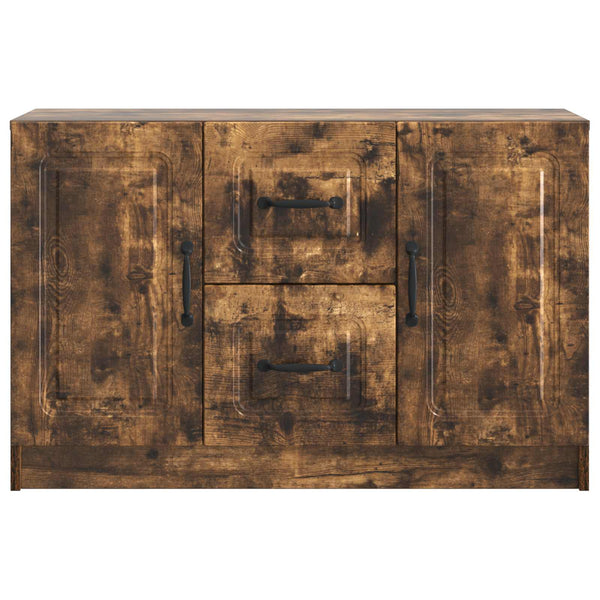 vidaXL Bahut chêne fumé 89 x 34,5 x 57 cm en bois d'ingénierie