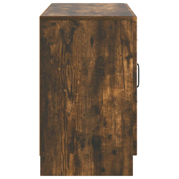 vidaXL Bahut chêne fumé 89 x 34,5 x 57 cm en bois d'ingénierie