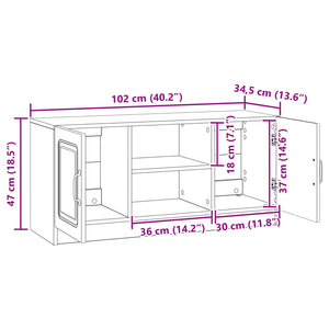 Schwarzer TV-Schrank, 102 cm