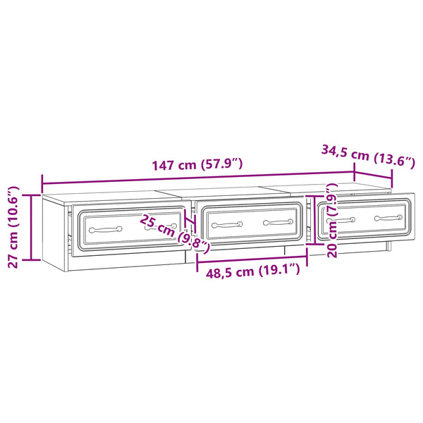 TV-Schrank Geräucherte Eiche 147 cm