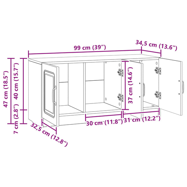 TV-Schrank Grau Sonoma 99 cm