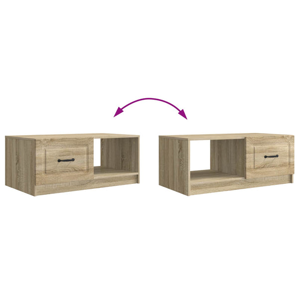 vidaXL Table basse chêne Sonoma 90 x 50 x 37 cm, bois d'ingénierie