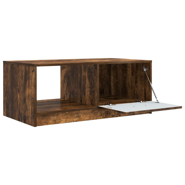 vidaXL Table basse en chêne fumé 90 x 50 x 37 cm Bois d'ingénierie