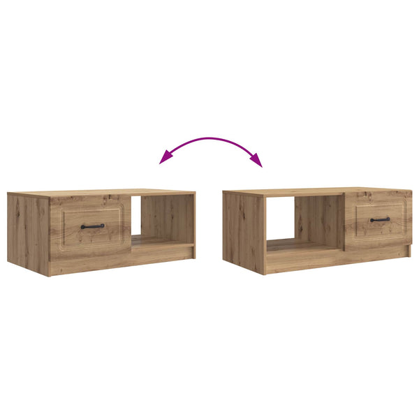 vidaXL Table basse chêne artisan 90 x 50 x 37 cm aggloméré