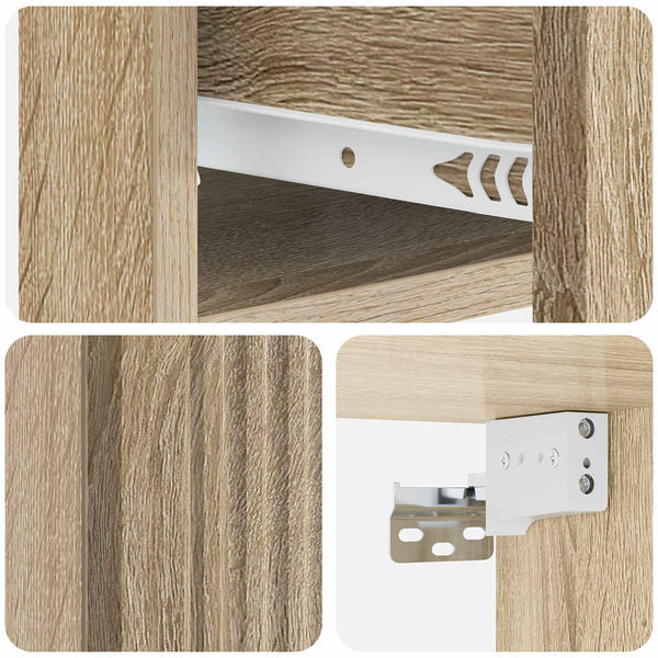 vidaXL Table de chevet murale 2 pcs chêne sonoma 33 x 34,5 x 20 cm
