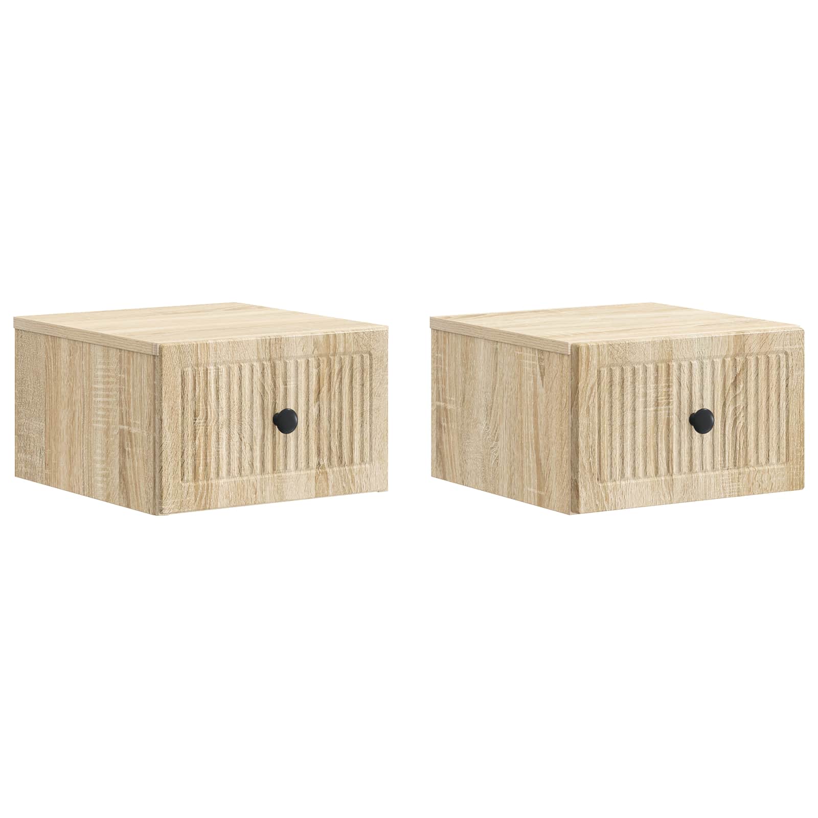 vidaXL Table de chevet murale 2 pcs chêne sonoma 33 x 34,5 x 20 cm