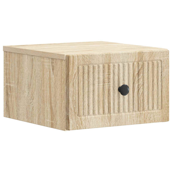 vidaXL Table de chevet murale 2 pcs chêne sonoma 33 x 34,5 x 20 cm