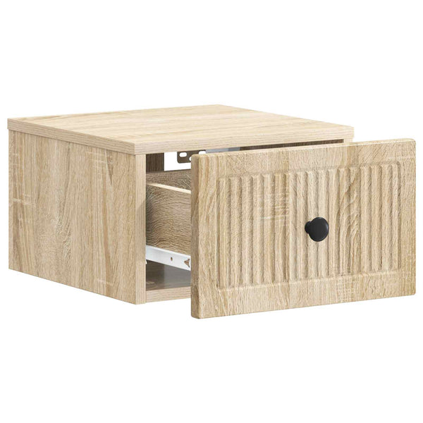 vidaXL Table de chevet murale 2 pcs chêne sonoma 33 x 34,5 x 20 cm