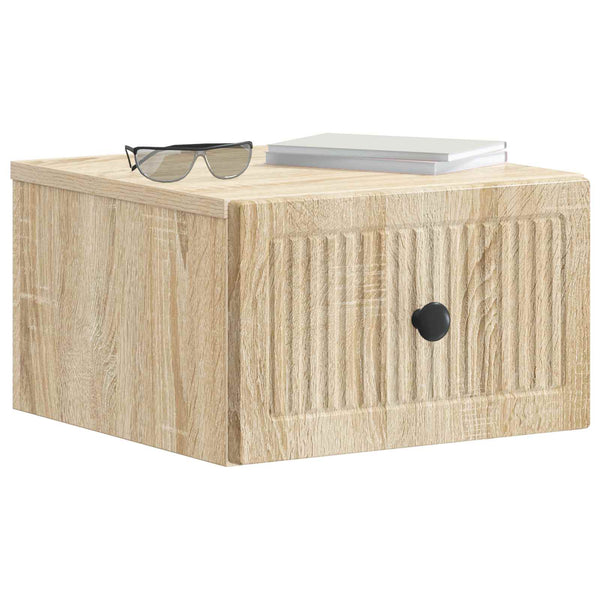 vidaXL Table de chevet murale 2 pcs chêne sonoma 33 x 34,5 x 20 cm