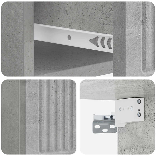 Wand Nachttisch Betongrau 33x34,5x20cm
