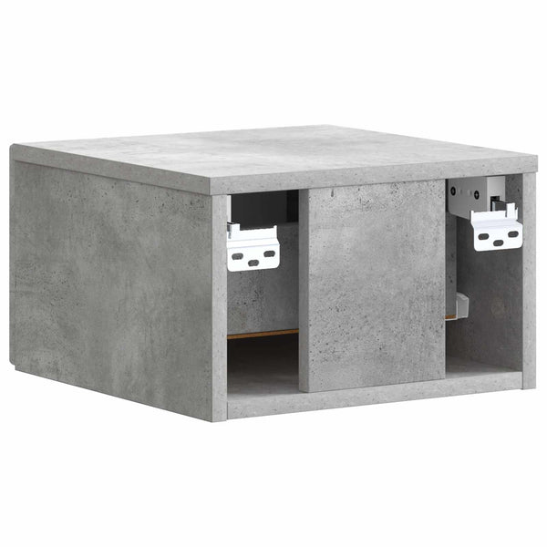 Wand-Nachttisch, Betongrau, 2er-Set