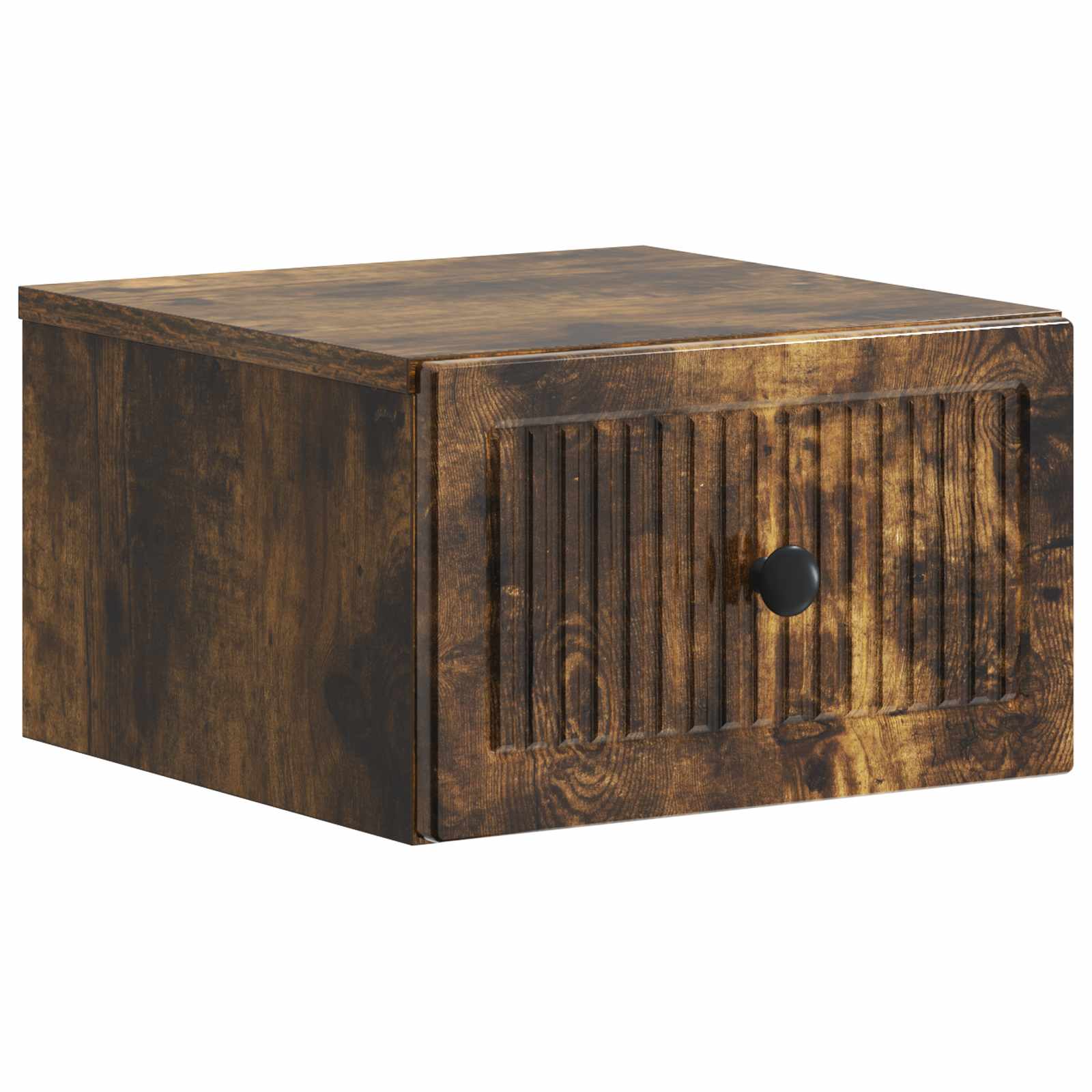 vidaXL Table de chevet murale Chêne fumé 33 x 34,5 x 20 cm