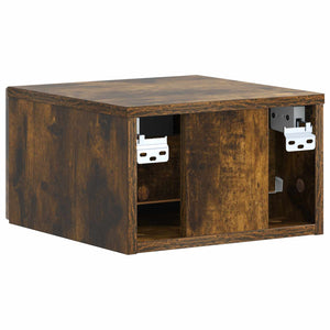 vidaXL Table de chevet murale Chêne fumé 33 x 34,5 x 20 cm