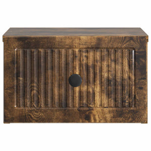 vidaXL Table de chevet murale Chêne fumé 33 x 34,5 x 20 cm