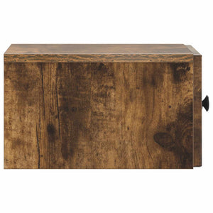 vidaXL Table de chevet murale Chêne fumé 33 x 34,5 x 20 cm