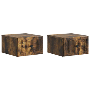 vidaXL Tables de chevet murales 2 pcs Chêne fumé Bois d'ingénierie