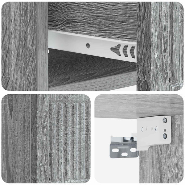 Wand-Nachttisch Grau Sonoma 2er-Set