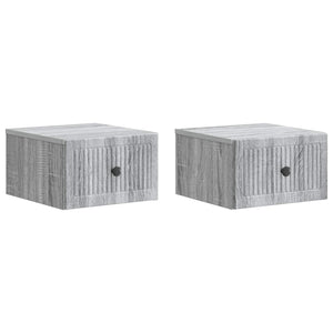 Wand-Nachttisch Grau Sonoma 2er-Set