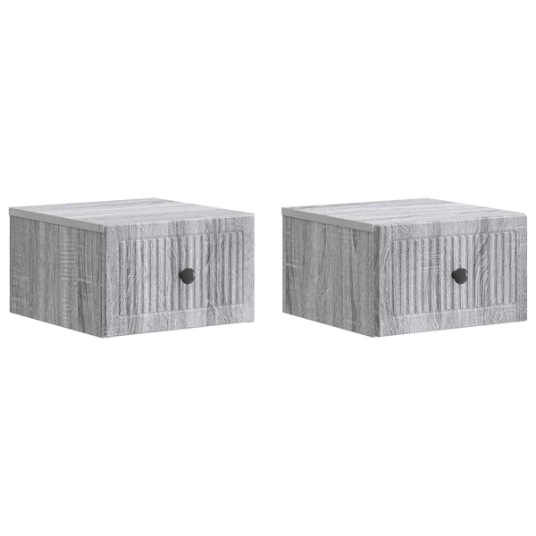 Wand-Nachttisch Grau Sonoma 2er-Set