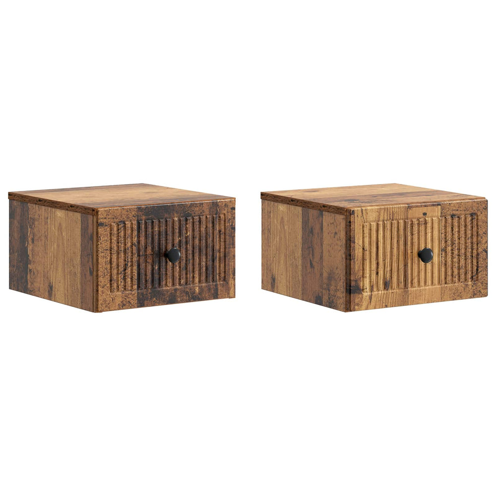 vidaXL Wall-Mounted Nightstands 2 pcs Reclaimed Wood 33 x 34.5 x 20 cm
