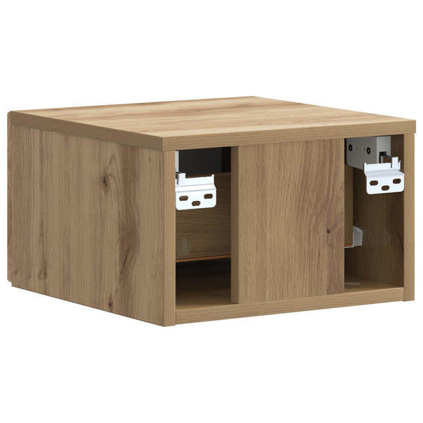 vidaXL Table de chevet murale chêne artisanal 33 x 34,5 x 20 cm