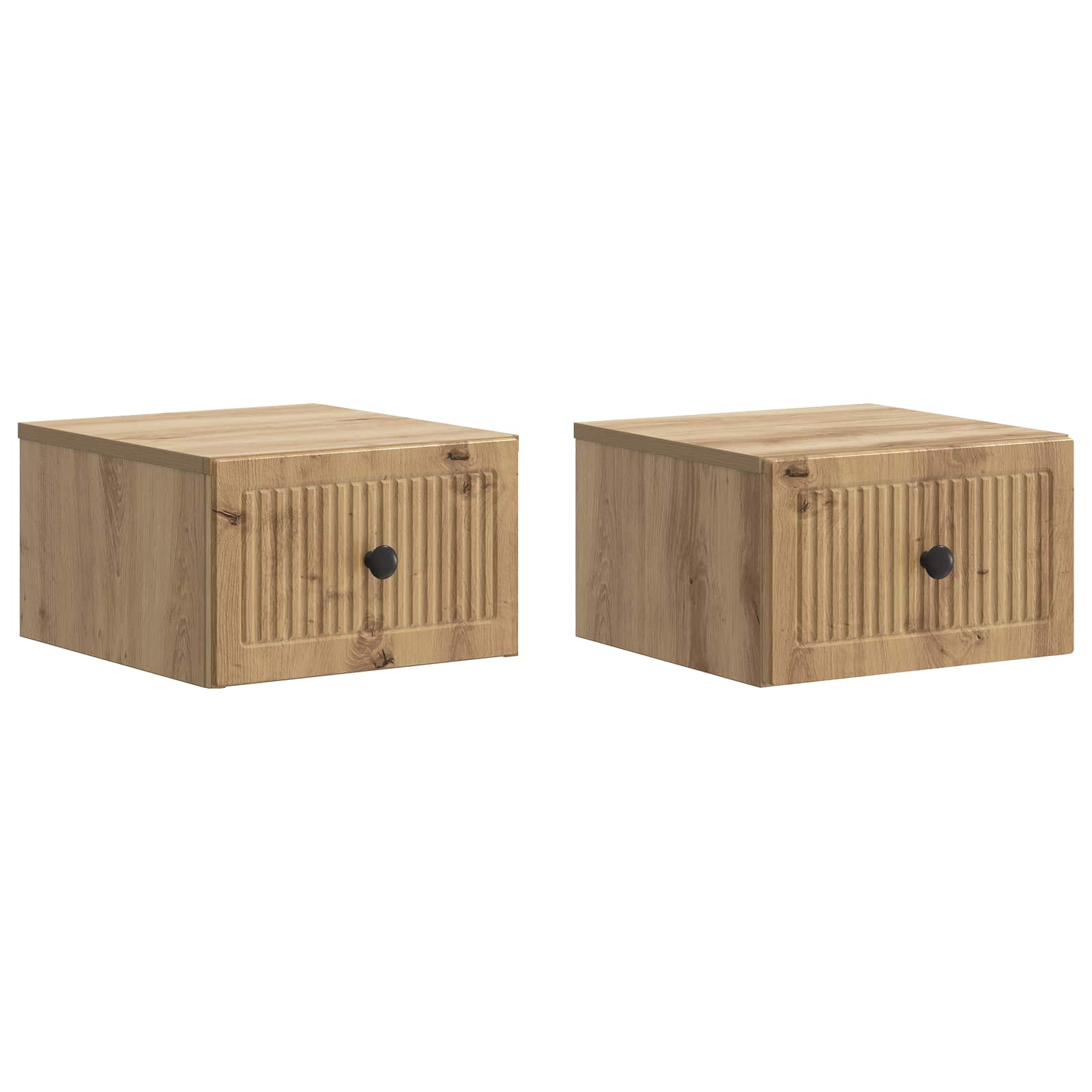 vidaXL Tables de chevet murales 2 pcs Chêne artisan 33 x 34,5 x 20 cm