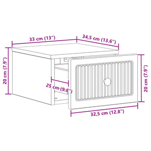 vidaXL Tables de chevet murales 2 pcs Chêne artisan 33 x 34,5 x 20 cm