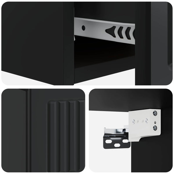 Wand-Beistelltisch Schwarz 59x34,5x17cm
