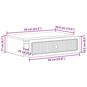 Wand-Beistelltisch Schwarz 59x34,5x17cm