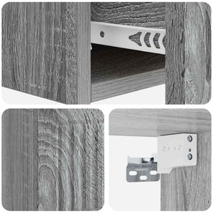 Wand-Beistelltisch Grau Sonoma 59x34,5x17 cm