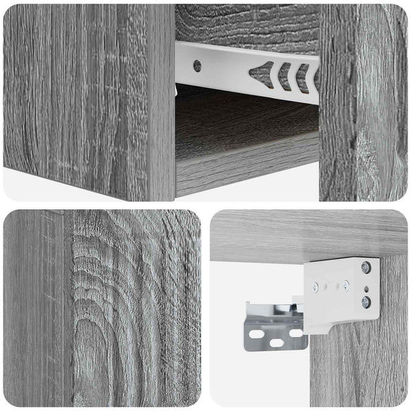 Wand-Beistelltisch Grau Sonoma 59x34,5x17 cm
