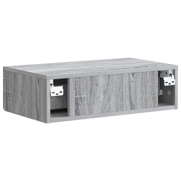 Wand-Beistelltisch Grau Sonoma 59x34,5x17 cm