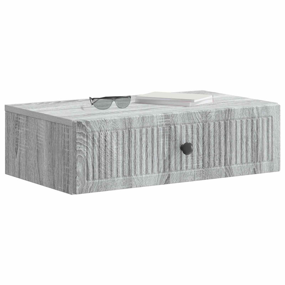 Wand-Beistelltisch Grau Sonoma 59x34,5x17 cm
